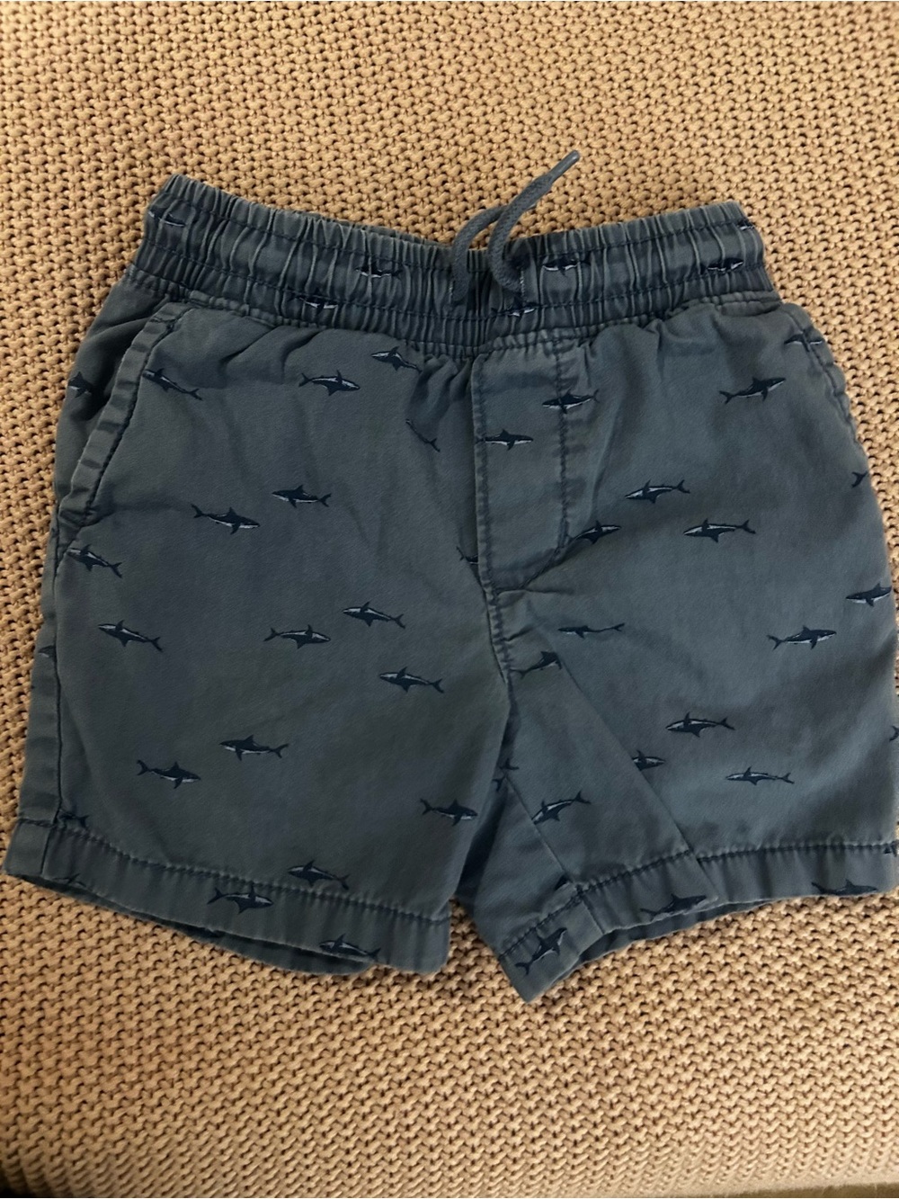 OshKosh B'gosh Slate Blue Shark-Print Pull-On Shorts